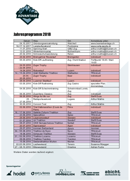Jahresprogramm