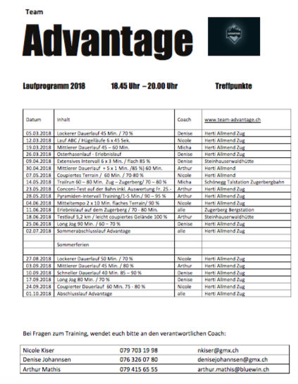 Lauftrainings